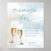Sur Cloud 9 Baby shower Blue Momosa Bar Poster (Devant)