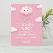 Sur Cloud Neuf Invitations De Douche Bébé (Debout devant)