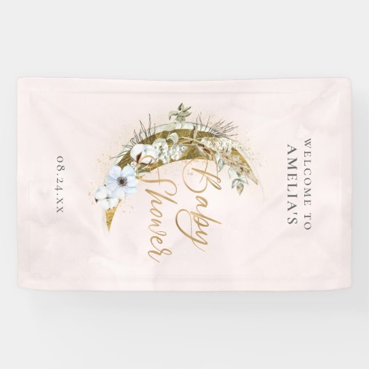 Sur la bannière Moon Boho Gold Dust & Clouds (Horizontal)