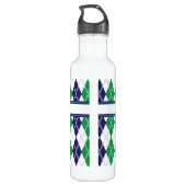 Sur la bouteille d'eau du Jacquard vert (Dos)