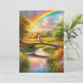 Sur la carte de sympathie du chien Rainbow Bridge (Debout devant)