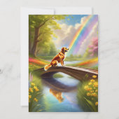 Sur la carte de sympathie du chien Rainbow Bridge (Devant)