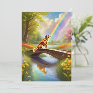 Sur la carte de sympathie du chien Rainbow Bridge