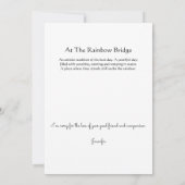 Sur la carte de sympathie du chien Rainbow Bridge (Dos)