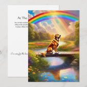Sur la carte de sympathie du chien Rainbow Bridge (Devant / Derrière)