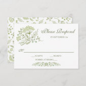 Sur la carte RSVP de mariage des Prairies (Devant / Derrière)