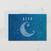 Sur la carte RSVP mariage Lune (Devant / Derrière)