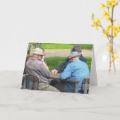 SUR LA COLLINE VIEUX HOMMES FUNNY CARTE D'ANNIVERS (Fleur jaune)