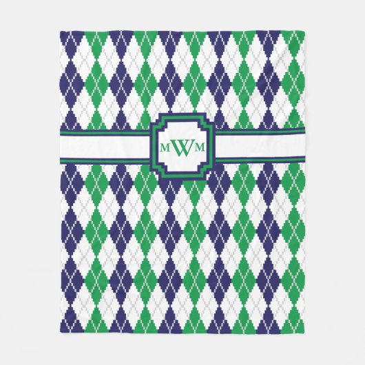 Sur la couverture en polaire Jacquard vert (Devant)