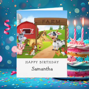 Sur la ferme 1er carte d'anniversaire