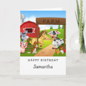 Sur la ferme 1er carte d'anniversaire (Devant)