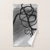 Sur la grille : gris Abstrait, noir et blanc (Serviette à main)