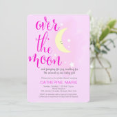 Sur la Lune Baby Girl Shower Invitation (Debout devant)