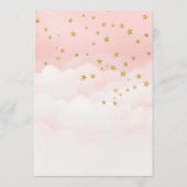 Sur la lune fille Baby shower rose Invitation (Dos)