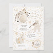 Sur la lune Invitation Baby shower lunaire (Devant)