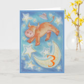 Sur la Lune, la carte de voeux 'Age Happy Birthday (Fleur jaune)