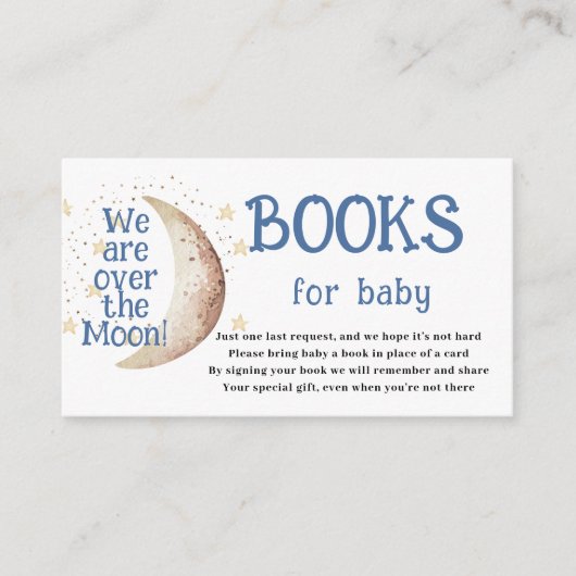 Sur la lune Livres pour carte Baby shower (Devant)