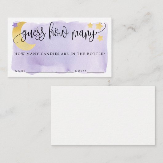 Sur la Lune, Pourpre Devinez combien de carte de j (Devant / Derrière)