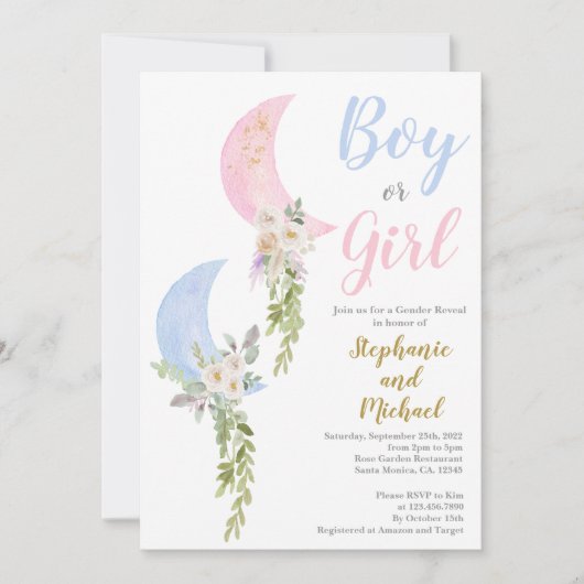 Sur la Lune Reveal Invitation (Devant)