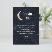 Sur La Lune Thème Baby shower Merci Cartes (Debout devant)