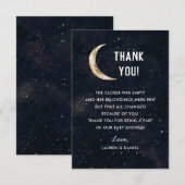 Sur La Lune Thème Baby shower Merci Cartes (Devant / Derrière)