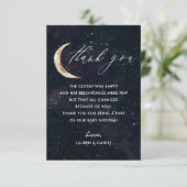 Sur La Lune Thème Baby shower Merci Cartes (Debout devant)