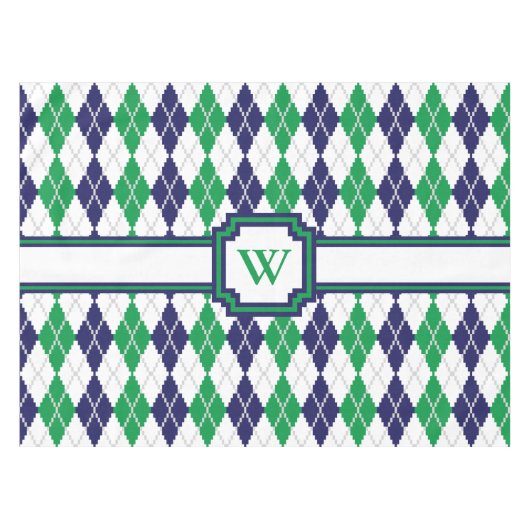 Sur la nappe à motifs de losanges verte (Devant (Horizontal))