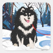 SUR LA RIVIÈRE Finlandais Lapphund autocollants 2 (Devant)