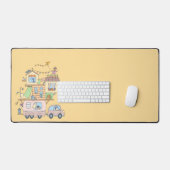 Sur la route Famille Camping Trailer sur Jaune (Clavier et souris)