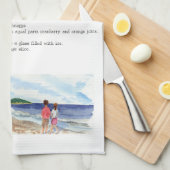 Sur la serviette de barre de plage (Quart Plié)