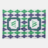 Sur la serviette de cuisine à motifs de losanges (Horizontal)