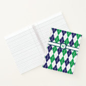 Sur le cahier spirale vert Argyle (Intérieur)
