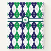 Sur le cahier spirale vert Argyle (Dos)