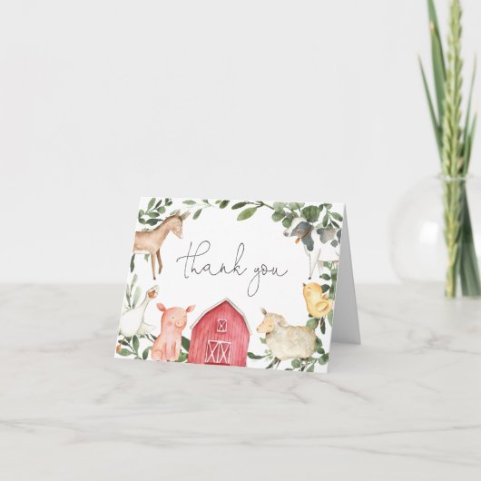 Sur Le Carte de remerciements Du Baby shower Agric (Devant)