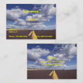 Sur le carte de visite de route (Devant / Derrière)