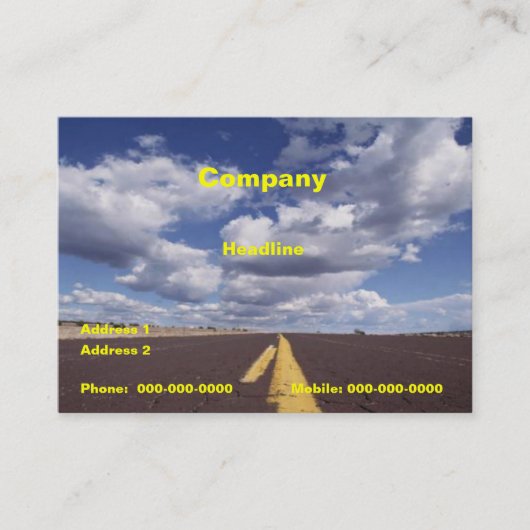 Sur le carte de visite de route (Devant)