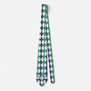 Sur le col cravate vert Argyle pour hommes