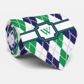 Sur le col cravate vert Argyle pour hommes (Roulé)