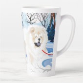 SUR LE FLEUVE Cream Chow tasse en latte avec texte (Droite)