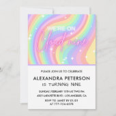 Sur le nuage 9 Invitation Anniversaire Rose magiqu (Devant)