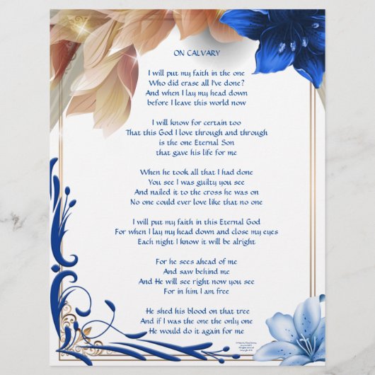 Sur le papier personnalisé Calvaire (Dos)