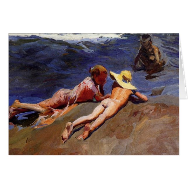 Sur le sable, plage de Valence - Joaquín Sorolla (Devant horizontal)