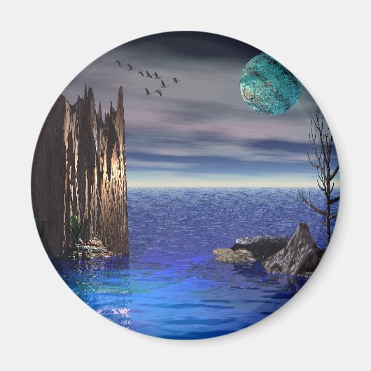 Sur le sommet du monde /Round Magnet (Devant)