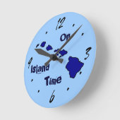 Sur l'île Time bleu îles Hawaii horloge murale (Angle)