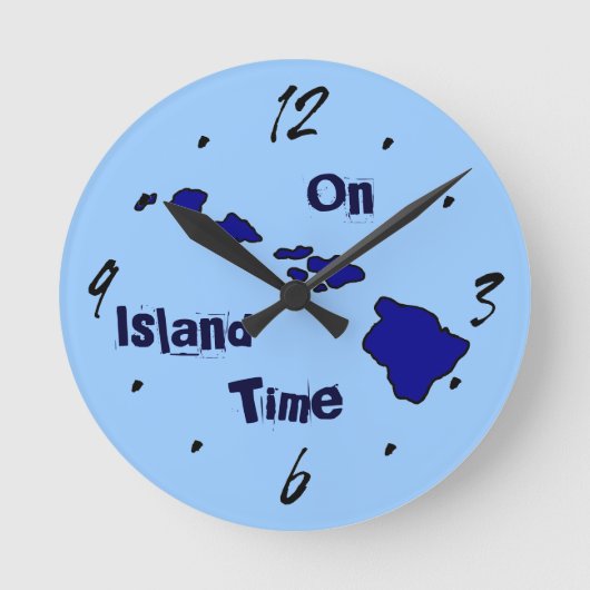 Sur l'île Time bleu îles Hawaii horloge murale (Recto)