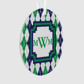 Sur l'ornement en acrylique vert argyle (devant)