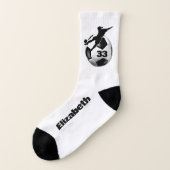 sur mesure filles soccer chaussettes avec nom mail (Gauche - extérieur)