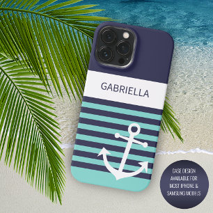 Sur mesure Navy Bleu foncé Blanc Aqua Turquoise Ra