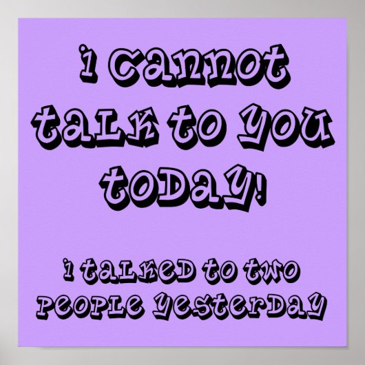 Sur Mon Introvert Limite Funny Poster Signe (Devant)