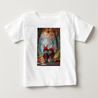 sur T-shirt blanc mignon deux petits lapins
